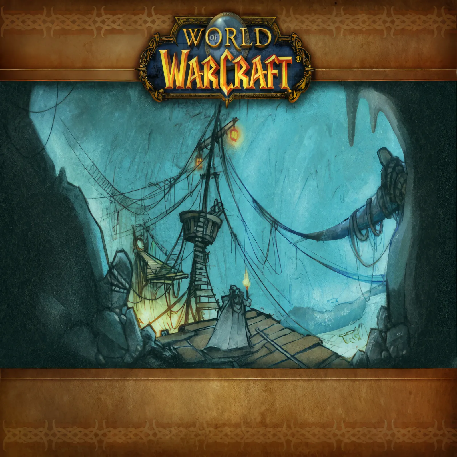 The ship and lantern-lit cavern of the Deadmines